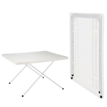 HI HI Kampeertafel inklapbaar verstelbaar 80x60x51 61 cm wit