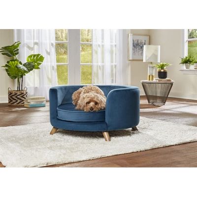 Load image into Gallery viewer, Enchanted pet Enchanted hondenmand sofa rosie peacock blauw
