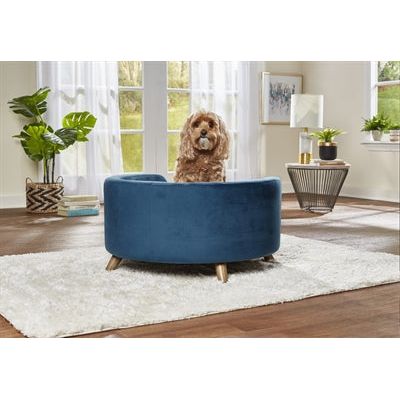 Enchanted pet Enchanted hondenmand sofa rosie peacock blauw