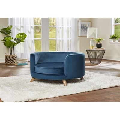 Load image into Gallery viewer, Enchanted pet Enchanted hondenmand sofa rosie peacock blauw
