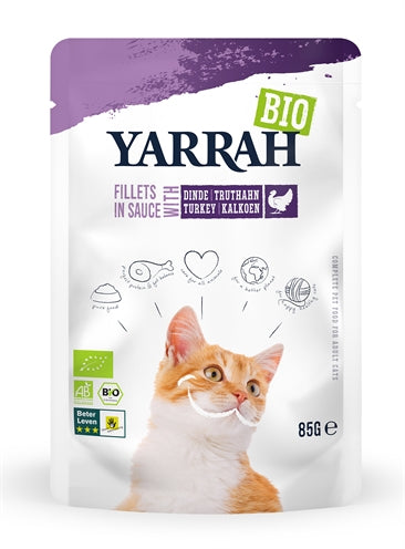 Yarrah Cat biologische filets met kalkoen in saus