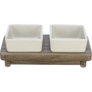 Trixie Voerbak hond set citystyle keramiek grijs bruin