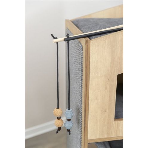 Load image into Gallery viewer, Trixie Kattenspeelgoed speelhengel met halter citystyle vilt hout
