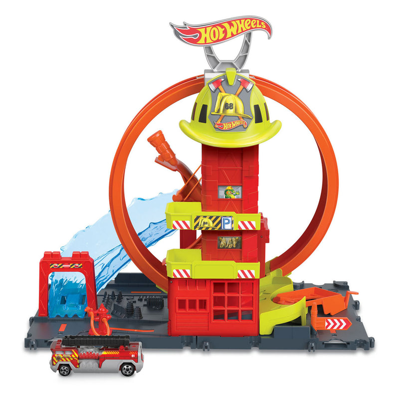 Afbeelding laden in galerijviewer, Hot wheels city super fire station - speelfigurenset
