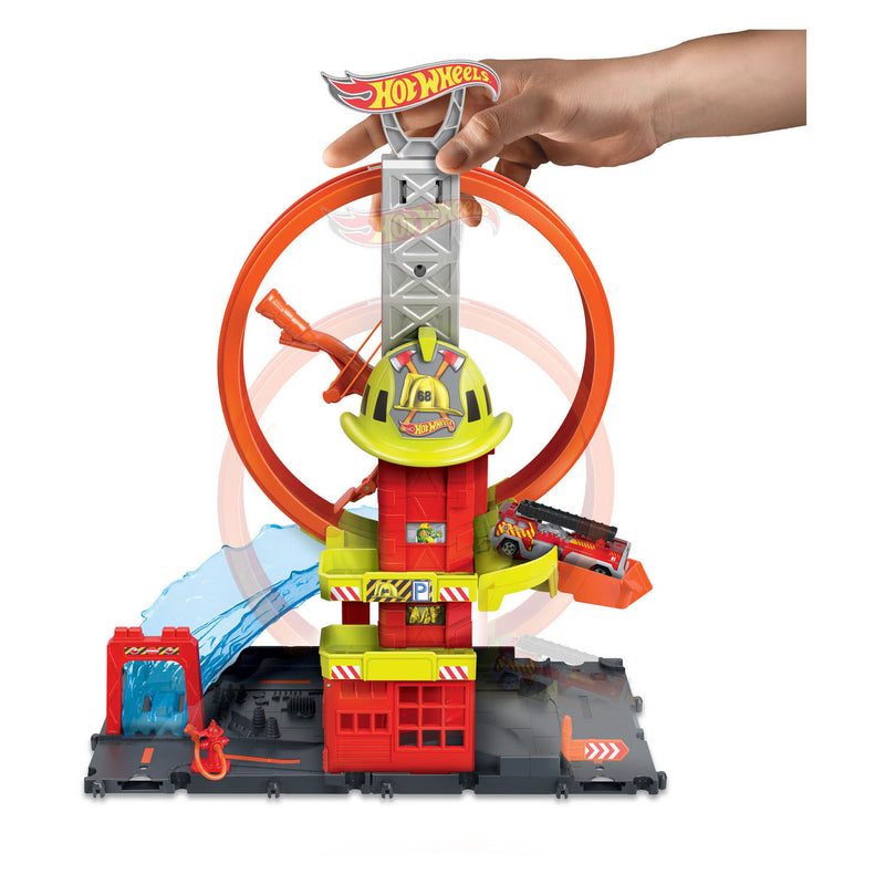 Afbeelding laden in galerijviewer, Hot wheels city super fire station - speelfigurenset

