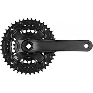 Samox Crankset 170 mm triple 48 38 28 t mat zwart 4 mm