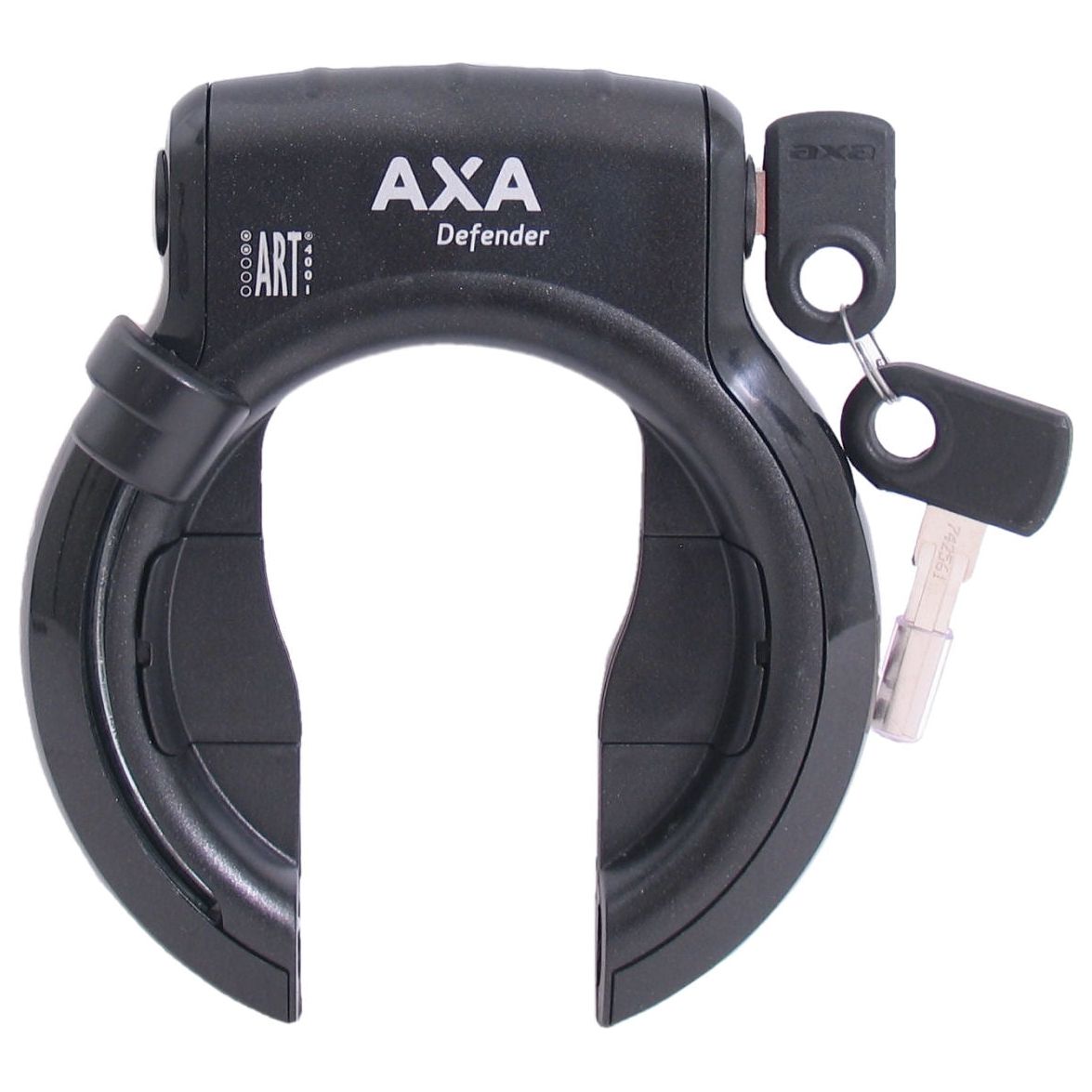Ringslot Axa Defender met Bosch 2 tube cilinder - glanzend zwart (werkplaatsverpakking)