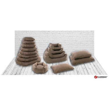 FLAMINGO FLAMINGO Hondenmand met rits Panama hexagonaal 50x18 cm taupe
