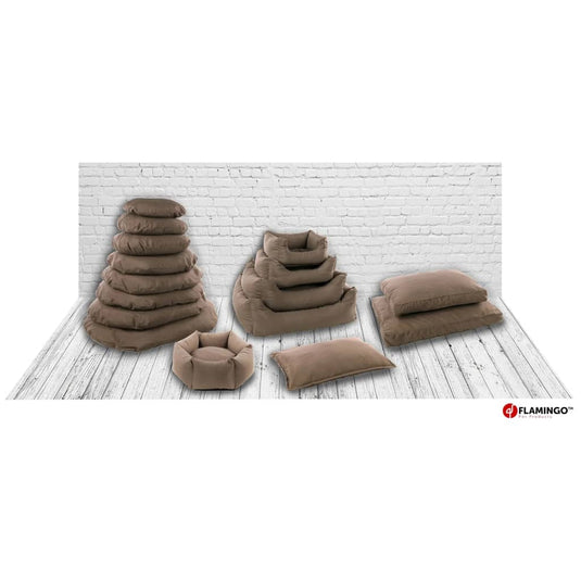FLAMINGO FLAMINGO Hondenmand met rits Panama hexagonaal 50x18 cm taupe