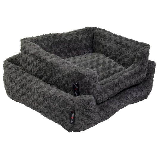 Jack and Vanilla Jack and Vanilla Huisdierenbank Softy S 60x52x18 cm rosette grijs