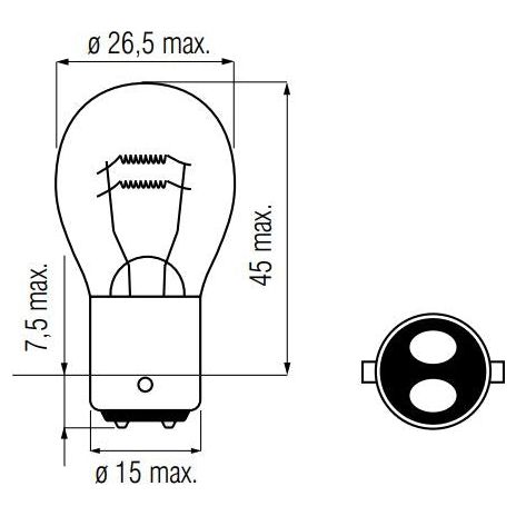 Lamp 6V-21 5W BAY15D