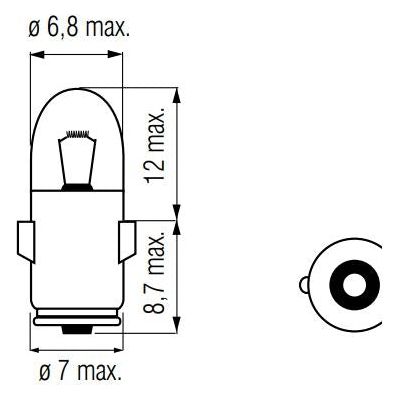 Lamp 12V-1.2W BA7S