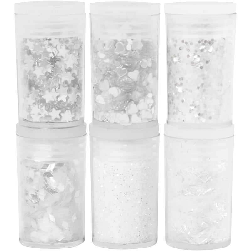 Load image into Gallery viewer, Creativ Company Glitter en Pailletten Wit, 6x5gr
