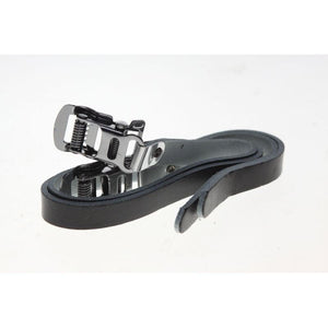 Toeclipsriemen lapize leerlook zwart