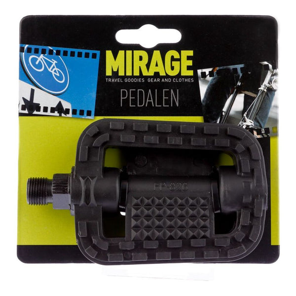 Mirage tour pedalen kunststof antislip zwart blister 1500960