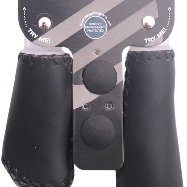 Handvatset Edge Leer - zwart - 135 92mm (winkelverpakking)