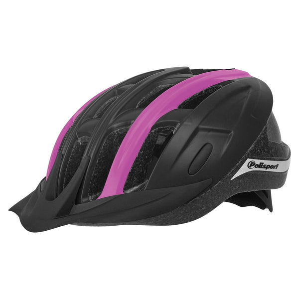 Polisport ride in fietshelm m 54-58cm zwart fuchsia