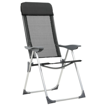 VidaXL Campingstoelen inklapbaar aluminium zwart 2 st