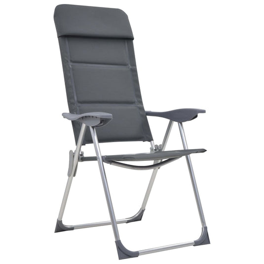 VidaXL Campingstoelen 58x69x111 cm aluminium grijs 2 st
