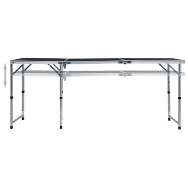 VidaXL Campingtafel inklapbaar 180x60 cm aluminium grijs