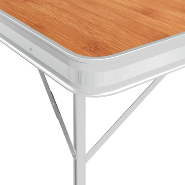 VidaXL Campingtafel inklapbaar met 2 banken aluminium bruin