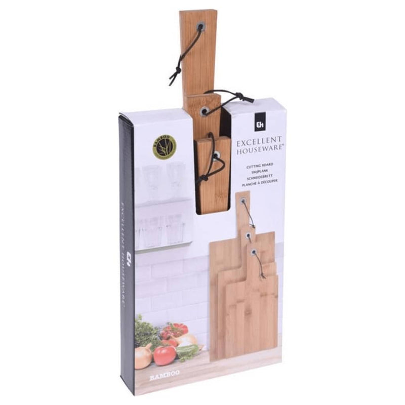 Load image into Gallery viewer, Excellent Houseware Houseware 3-delige Snijplankenset bamboe

