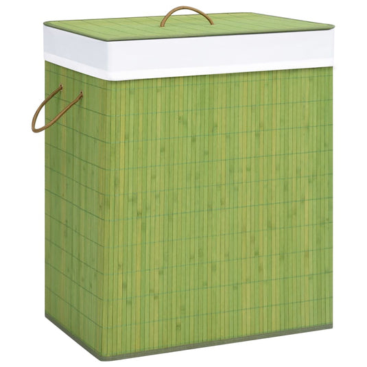 VidaXL Wasmand met 2 vakken 100 L bamboe groen