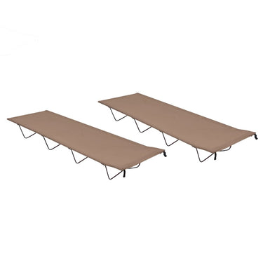 VidaXL Campingbedden 2 st 180x60x19 cm oxford stof en staal taupe