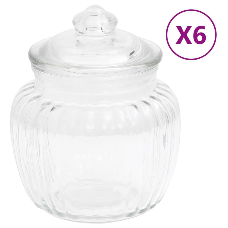 Load image into Gallery viewer, VidaXL Opbergpotten 6 st 500 ml glas
