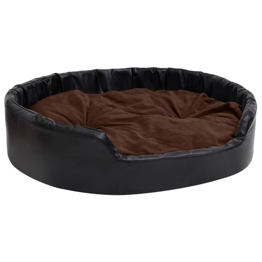 VidaXL Hondenmand 99x89x21 cm pluche en kunstleer zwart en bruin