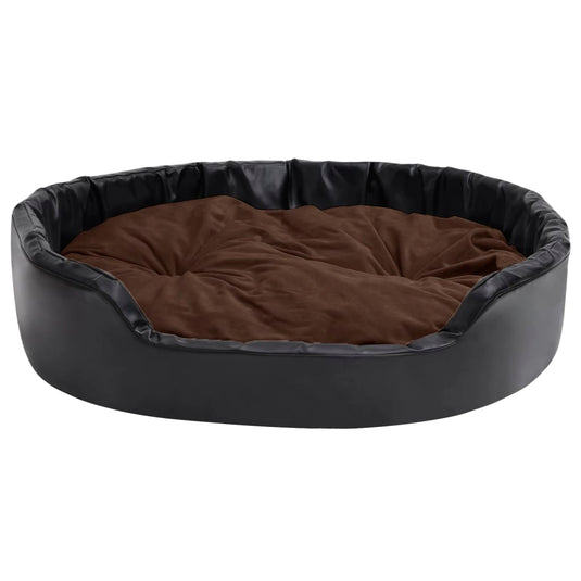 VidaXL Hondenmand 99x89x21 cm pluche en kunstleer zwart en bruin
