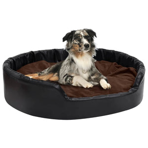VidaXL Hondenmand 99x89x21 cm pluche en kunstleer zwart en bruin
