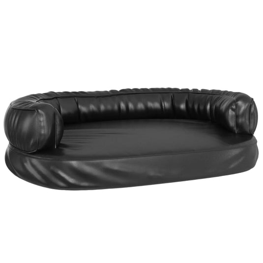 VidaXL Hondenmand met ergonomisch schuim 75x53 cm kunstleer zwart