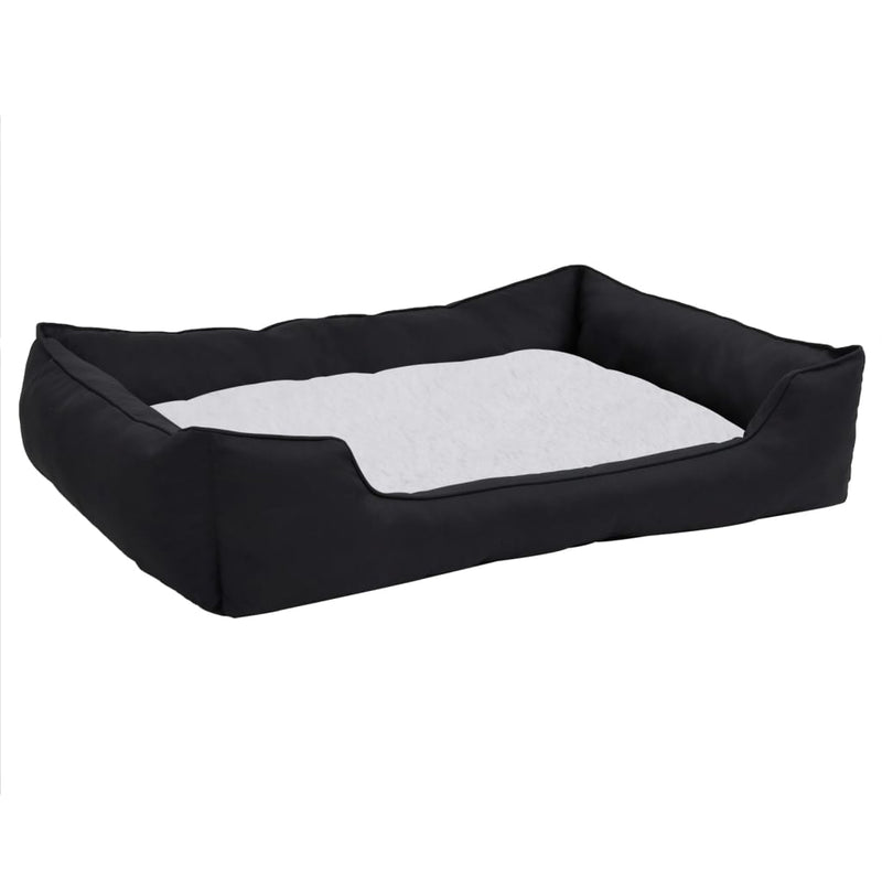 Load image into Gallery viewer, VidaXL Hondenmand linnen-look 85,5x70x23 cm fleece zwart en wit

