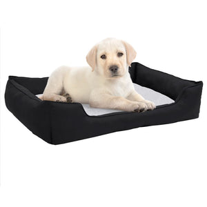 VidaXL Hondenmand linnen-look 85,5x70x23 cm fleece zwart en wit