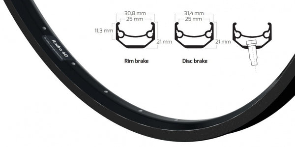 Ryde velg andra 40 24 inch (507) zwart disc 36 gaats