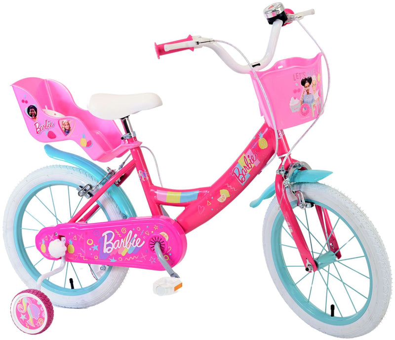 Load image into Gallery viewer, Barbie kinderfiets - meisjes - 16 inch - roze - twee handremmen
