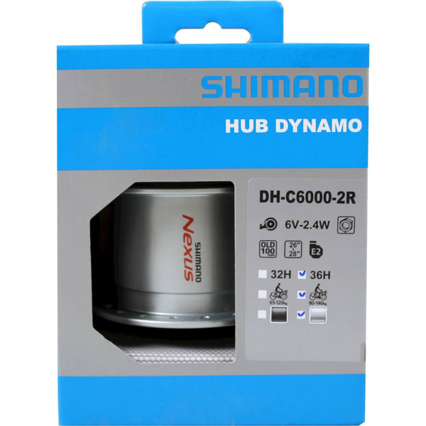 Shimano dynamonaaf 6v 2,4w DH-C6000 RB zilver