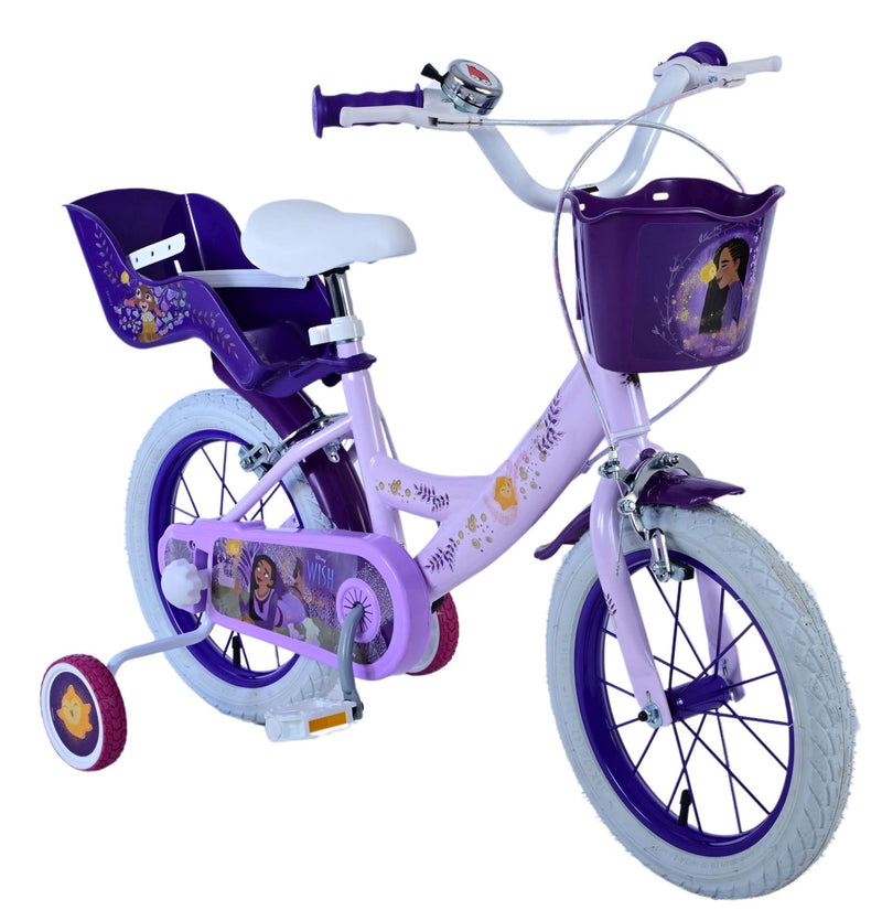 Load image into Gallery viewer, Wish Wish Wish Kinderfiets Meisjes 14 inch Paars Twee handremmen

