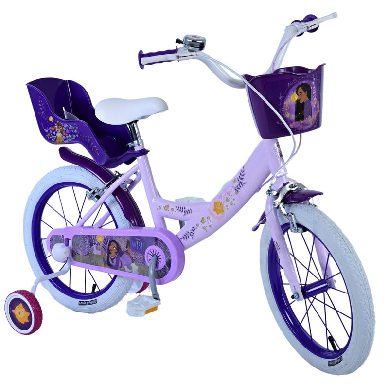 Load image into Gallery viewer, Wish Wish Wish Kinderfiets Meisjes 16 inch Paars Twee handremmen
