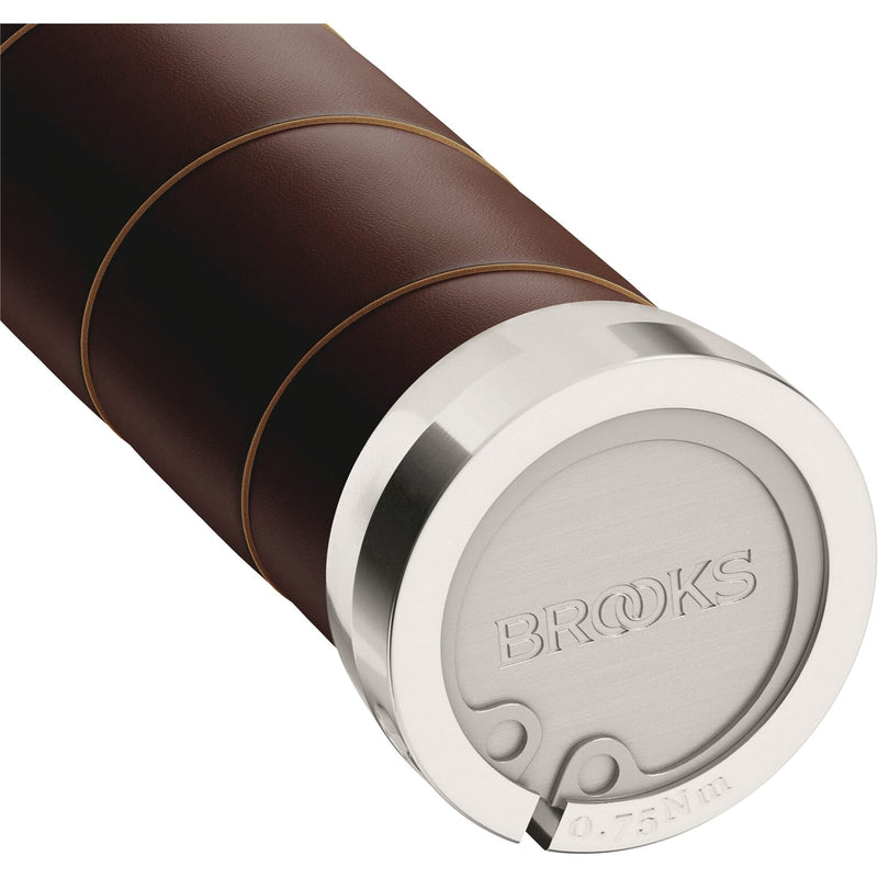 Load image into Gallery viewer, Brooks Handvatten Slender Leather grips 130mm a. brown
