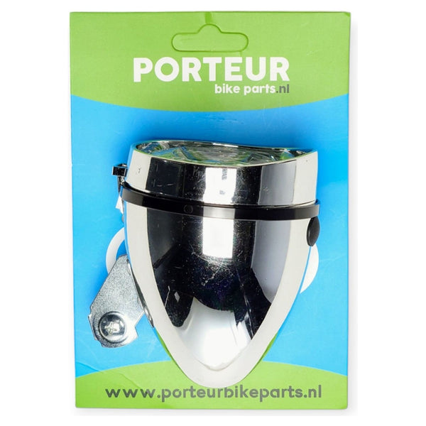 Porteur koplamp porteur retro chroom batterij