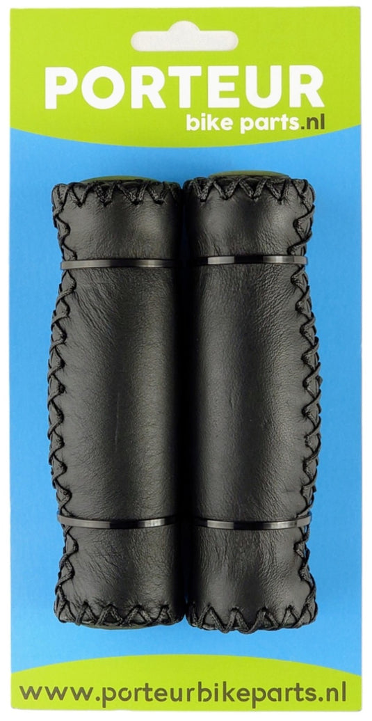 Porteur handvatten leer zwart