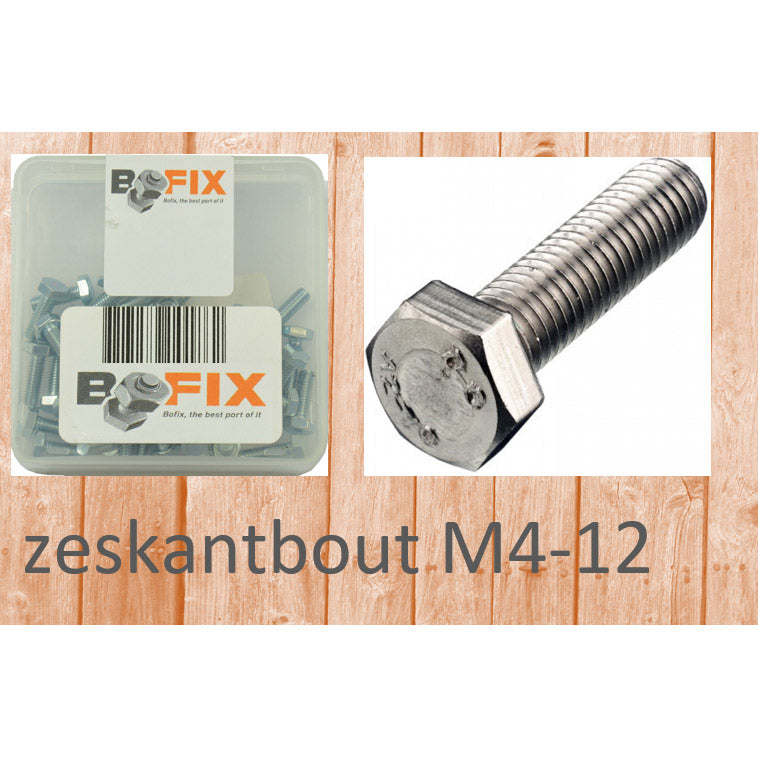 Bofix zeskantbout M4x12 (50st)