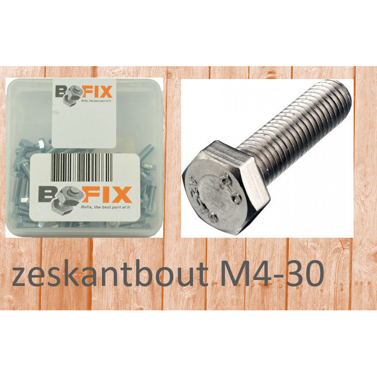 Bofix zeskantbout M4x30 (50st)