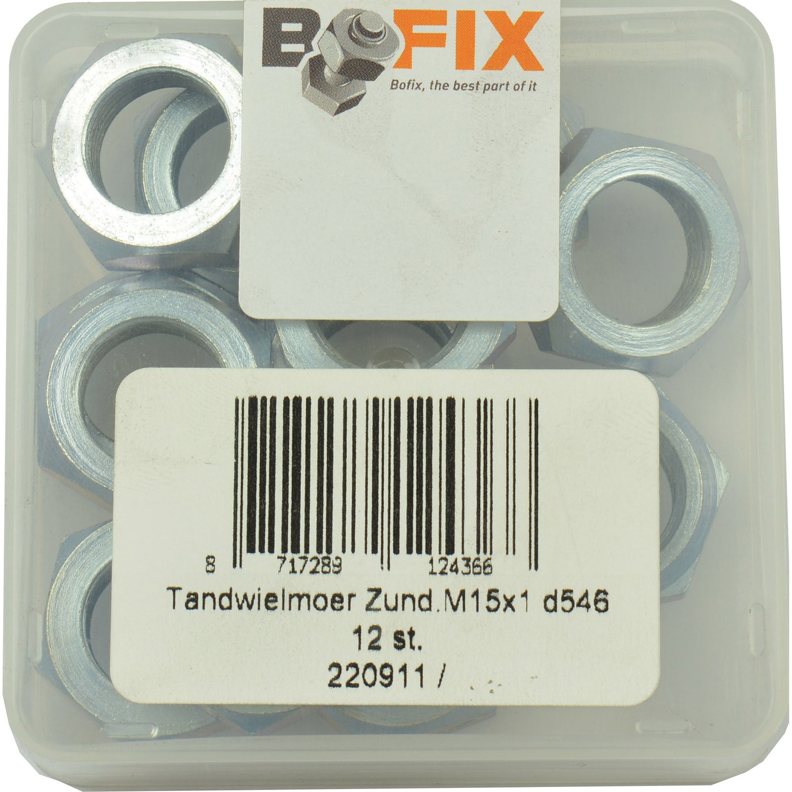 Bofix 220911 tandwielmoer M15x1 SW22 7mm p 12