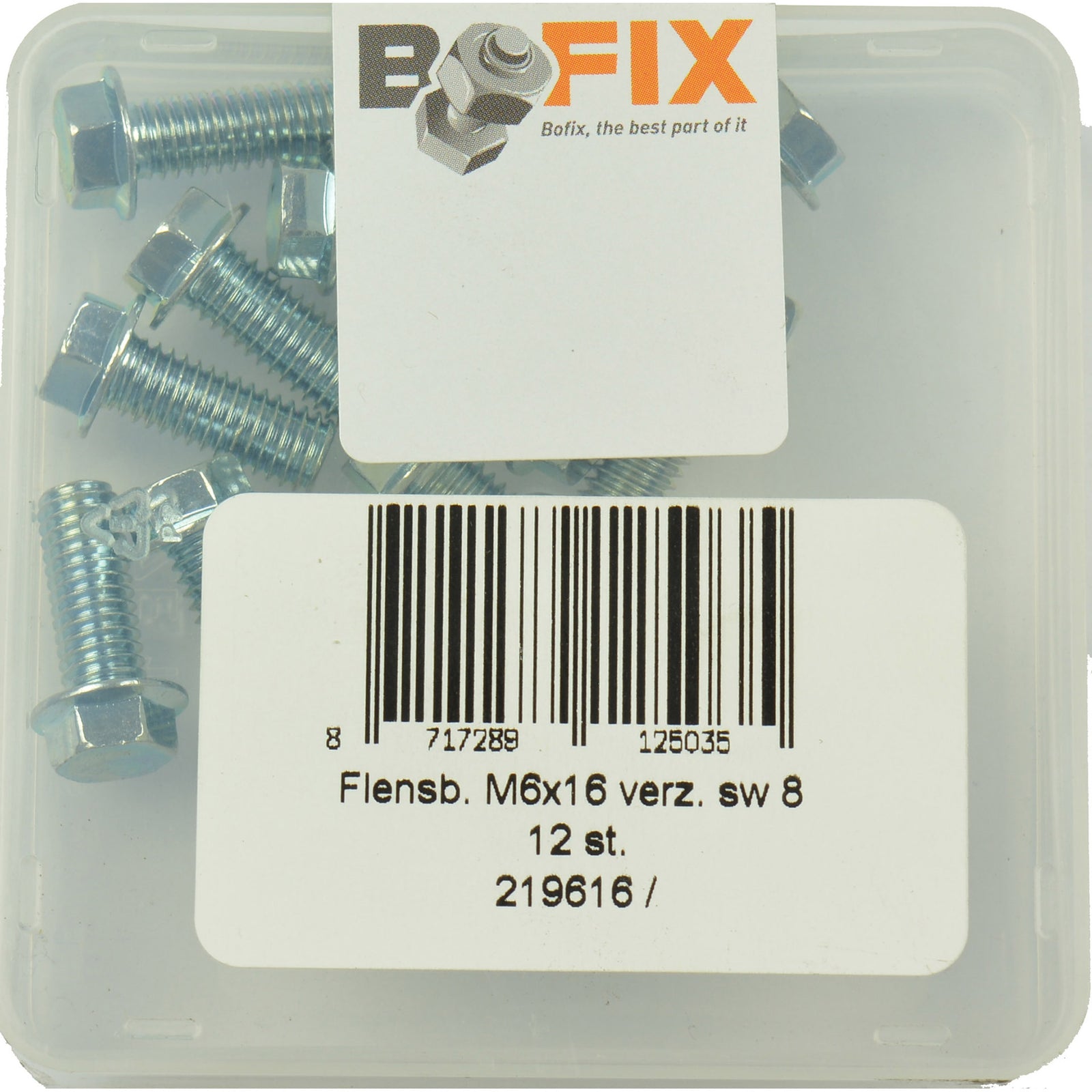 Bofix 219616 Flensbout M6x16 verz. SW8 p 12