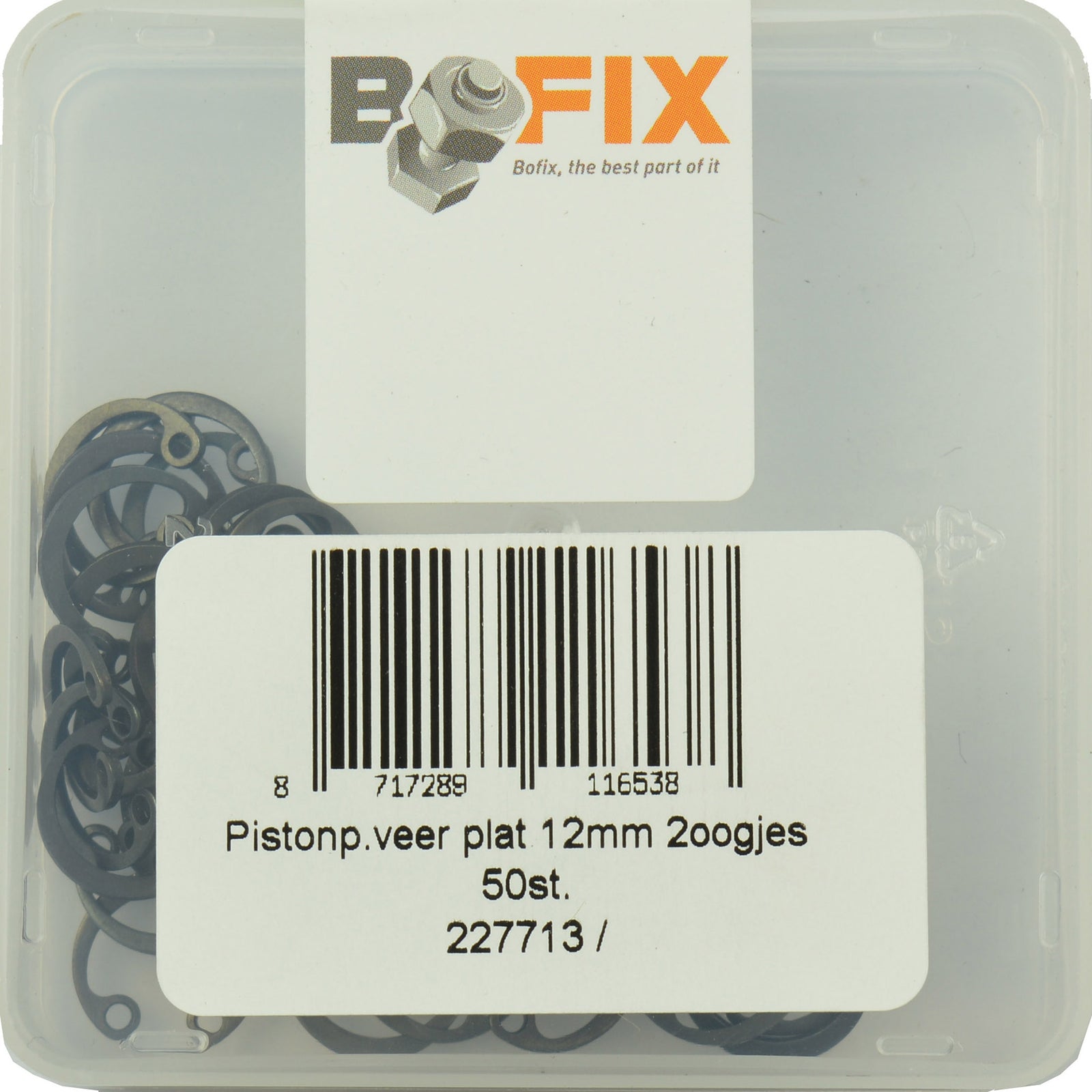 Bofix 227713 Pistonpenveer 12mm plat m 2-oogjes p 50