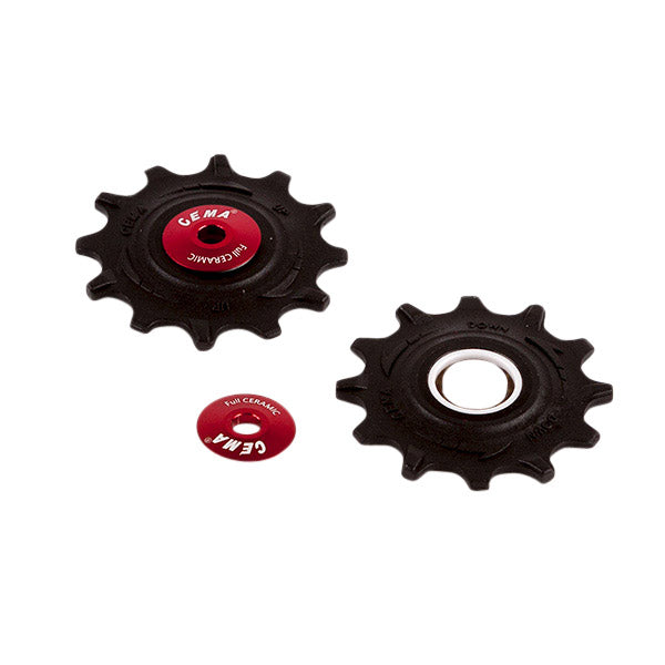 Load image into Gallery viewer, CEMA Derailleurwieltjes PVC SRAM XX1 XO1 11v RVS zwart
