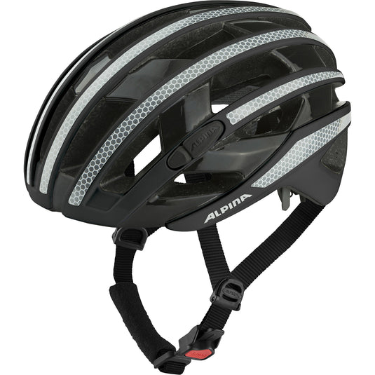 Alpina sports racehelm ravel reflective 51-56 glans zwart